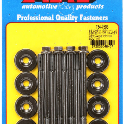 ARP Small Block Chevy GENIII/IV LS Series .375 Spacer Hex Valve Cover Bolt Kit - Black