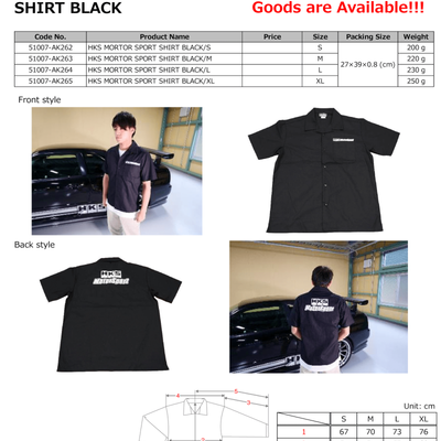 HKS MOTORSPORT BUTTON-UP SHIRT BLACK S