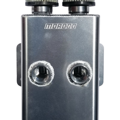 Moroso Breather Tank/Catch Can -16An Female Inlet - Forward Facing - Two Breathers - Aluminum