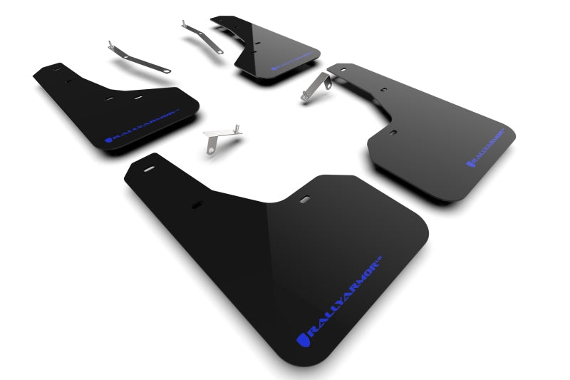 Rally Armor 22-24 Subaru Forester &amp; Wilderness Black UR Mud Flap w/Blue Logo