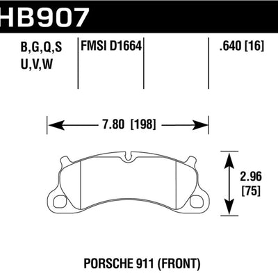 Hawk 2016 Porsche 911 Carrera S HPS 5.0 Front Brake Pads