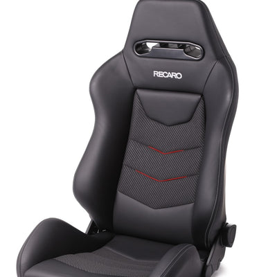 Recaro Speed V Driver Seat - Black Leather/Red Suede Accent
