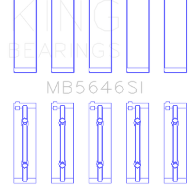 King Engine Bearings Toyota 1AZFE / 2 AZFE (Size +0.25mm) Crankshaft Main Bearing Set