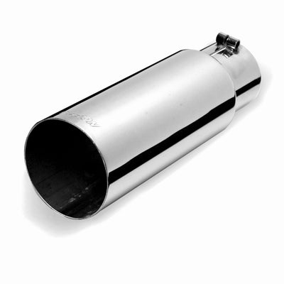 Gibson Rolled Edge Angle-Cut Tip - 4in OD/2.25in Inlet/12in Length - Stainless