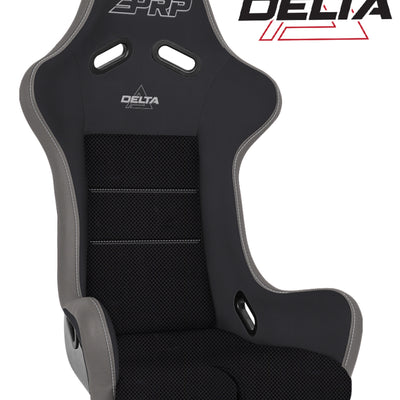 PRP Delta Composite Seat- Black/Grey (PRP Silver Outline/Delta Silver- Silver Stitching)