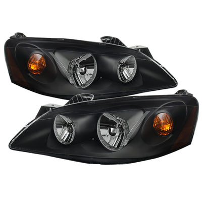 xTune Pontiac G6 05-10 (09-10 Fit w/Amber Turn Signal) Crystal Headlights Black HD-JH-PG605-AM-BK