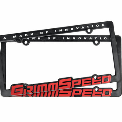 GrimmSpeed License Plate Frame - GrimmSpeed Red Text (Pair)