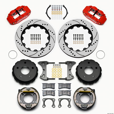Wilwood Narrow Superlite 4R Rear P-Brk Kit 14.00in Drill Red Big Ford 2.00in Off Bronco 5 x 5.50