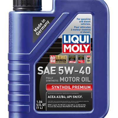 LIQUI MOLY 1L Synthoil Premium Motor Oil SAE 5W40