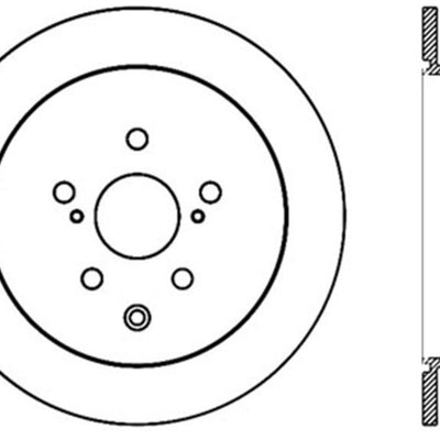 StopTech 14-16 Toyota Highlander Sport Drilled Rear Driver Side Brake Rotor