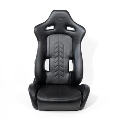NRG Reclinable Sport Seats (Pair) The Arrow Black Vinyl w/ Pressed NRG logo w/ Black Stitch