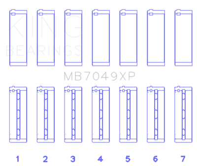 King Engine Bearings Toyota 1FZFE (Size .025 Oversized) Performance Main Bearing Set