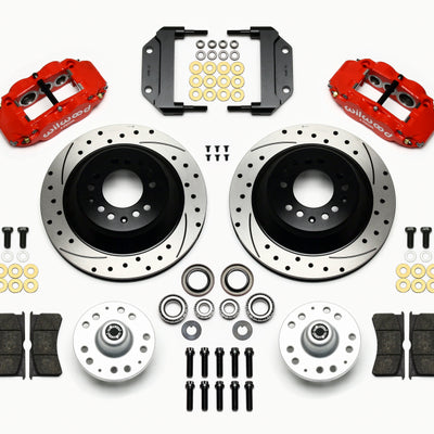 Wilwood Narrow Superlite 6R Front Hub & 1PC Rtr Kit 12.88in Drilled -Red Magnum Force Drop Spindle