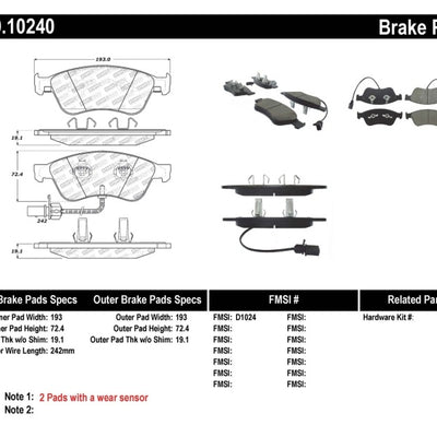 StopTech Performance 07-10 Audi S6/S8 Front Brake Pads