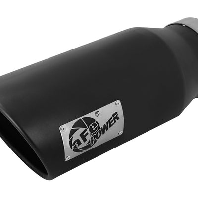 aFe Diesel Exhaust Tip Bolt On Black 4in Inlet x 6in Outlet x 15in - Left