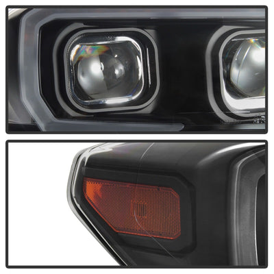 xTune 16-18 Toyota Tacoma SR/SR5 DRL Projector Headlights w/Turn Signal - Blk (PRO-JH-TTA16-SR-BK)