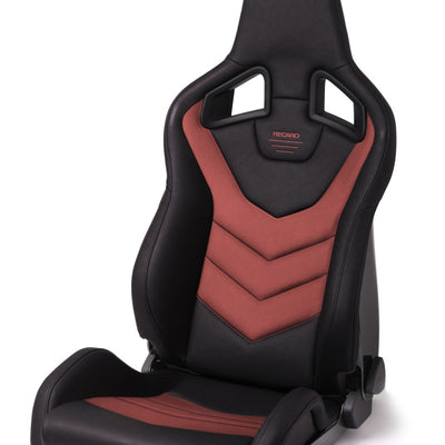 Recaro Sportster GT Passenger Seat - Black Vinyl/Red Suede