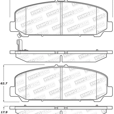 StopTech Sport Brake Pads w/Shims and Hardware - Rear