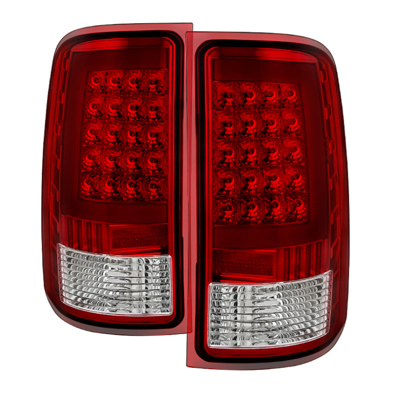 xTune GMC Sierra 07-13 LED Tail Lights Red Clear ALT-ON-GS07-G2-LED-RC