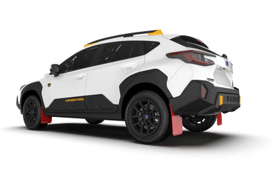 Rally Armor 24-25 Subaru Crosstrek (Wilderness Only) Red UR Mud Flap W/White Logo - No Drilling Req