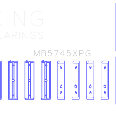 King Engine Bearings Subaru FA20 FB20 Performance Tri-Metal Main Bearing Set - Size +.025mm