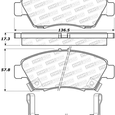 StopTech Sport Brake Pads w/Shims and Hardware - Front