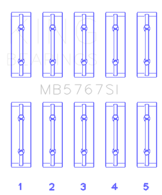 King Engine Bearings Nissan HR15/16DE (Size STD) Main Bearing Set