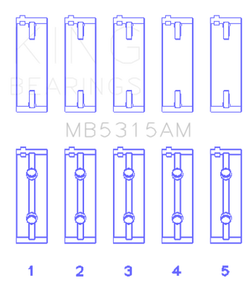 King Engine Bearings Mitsubishi 4G63T/4G64 (Size STD) Main Bearing Set