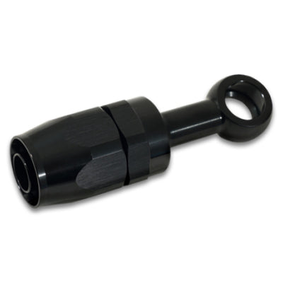 Vibrant -10AN Banjo Hose End Fitting for use with M14 or 9/16in Banjo Bolt - Aluminum Black