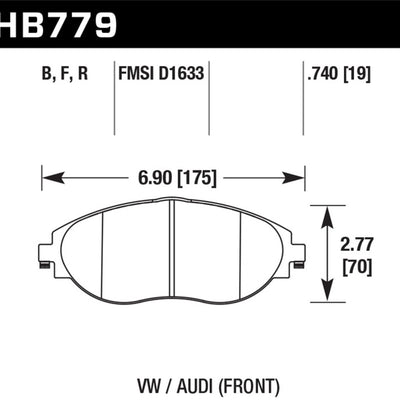 Hawk 2016 Audi S3 DTC-70 Front Brake Pads