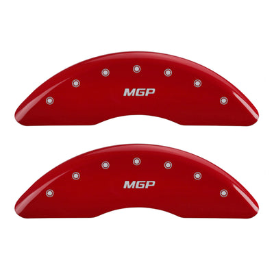 MGP 4 Caliper Covers Engraved Front & Rear MGP Red finish silver ch