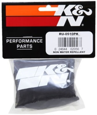 K&N Round Straight - Black - 3.5in ID x 5in H - PreCharger Air Filter Wrap Blue