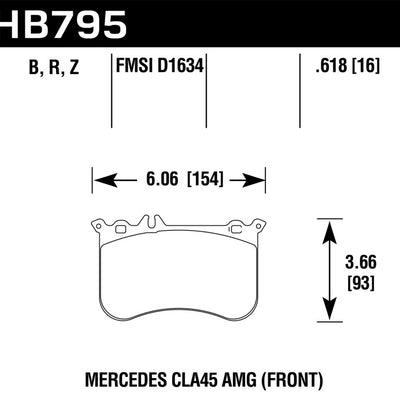 Hawk 14-17 Mercedes-Benz CLA 45 AMG Performance Ceramic Street Front Brake Pads