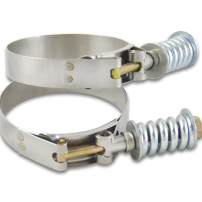Vibrant SS T-Bolt Clamps Pack of 2 Size Range: 6.25in to 6.55in OD For use w/ 6in ID Coupling