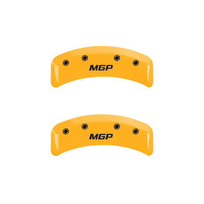 MGP 4 Caliper Covers Engraved Front & Rear MGP Yellow finish black ch