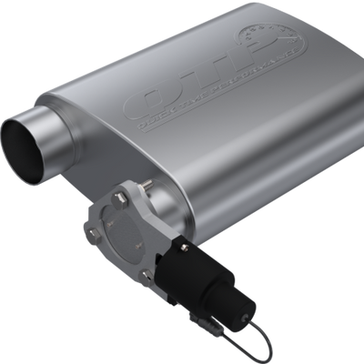 QTP 3in Weld-On 304SS Reverse Screamer Muffler w/Bolt-On QTEC Electric Cutout