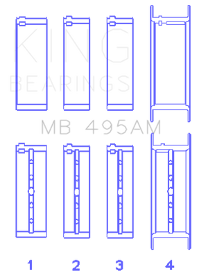 King Infiniti/Nissan 181CI 3.0L VG30DE/TT V6/122CI 2.0L VG20DET V6 (Size +0.50) Main Bearing Set