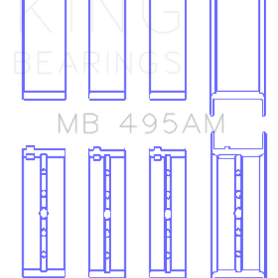 King Infiniti/Nissan 181CI 3.0L VG30DE/TT V6/122CI 2.0L VG20DET V6 (Size STD) Main Bearing Set