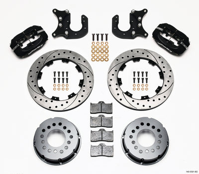 Wilwood Forged Dynalite P/S Rear Kit Drilled Rotor Mopar/Dana 2.36in Off w/Snap Ring Bearing