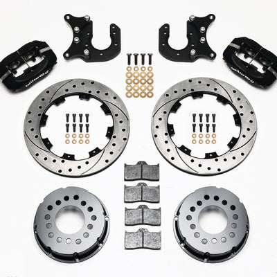 Wilwood Forged Dynalite P/S Rear Kit Drilled Rotor Mopar/Dana 2.36in Off w/Snap Ring Bearing