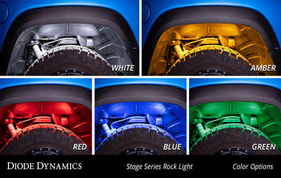 Diode Dynamics Stage Series Single Color LED Rock Light - Red Hookup (one)