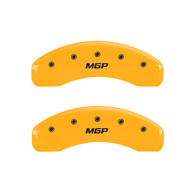 MGP 4 Caliper Covers Engraved Front & Rear MGP Yellow Finish Black Char 2005 Audi A6 Quattro