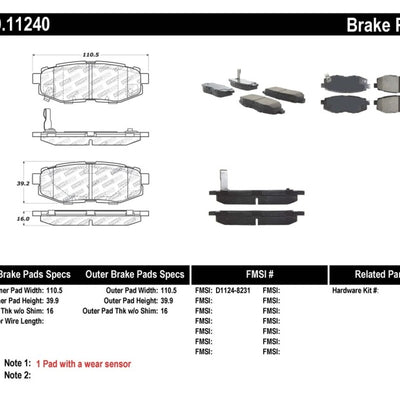 StopTech Performance 06-10 Subaru Legacy Sedan/Outback/13 BRZ / 13 Scion FR-S Rear Brake Pads