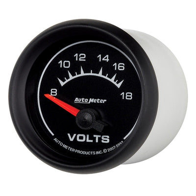 Autometer Euro-Style 2-1/16in 8-18V Short Sweep Electronic Voltmeter Gauge