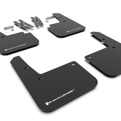 Rally Armor 18-23 Hyundai Kona Black UR Mud Flap White Logo