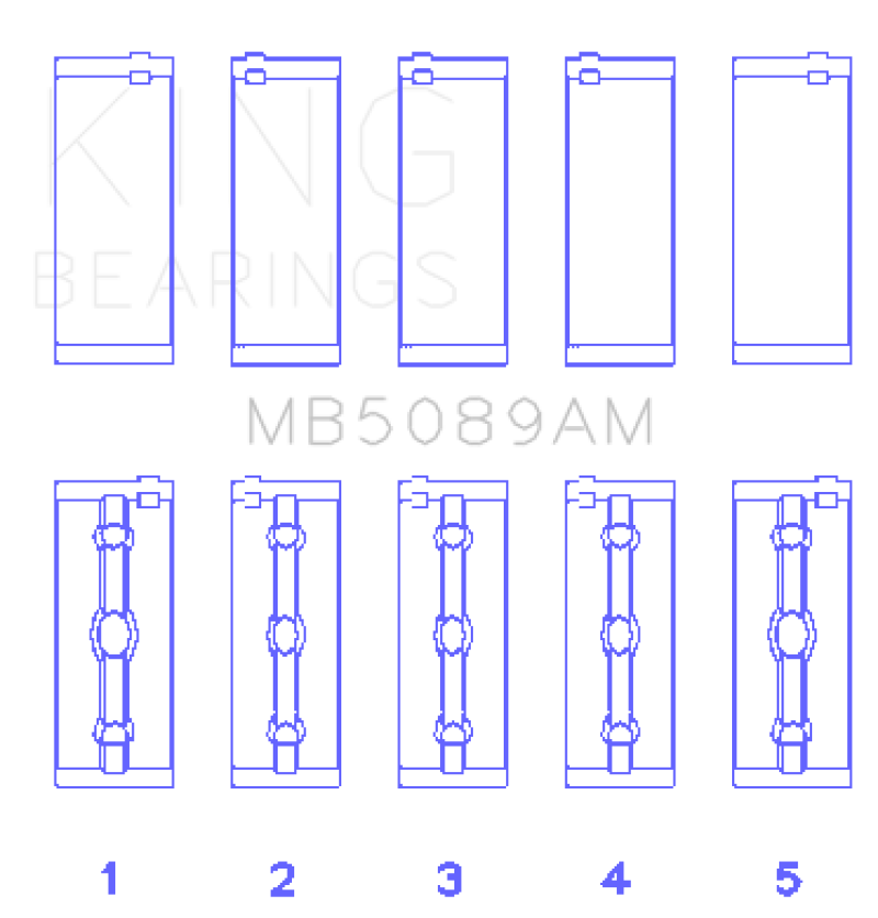 King Engine Bearings Toyota 1RZ Crankshaft Main Bearing Set - Size STD