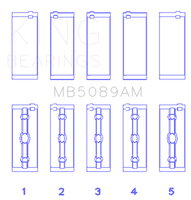King Engine Bearings Toyota 1RZ Crankshaft Main Bearing Set - Size STD