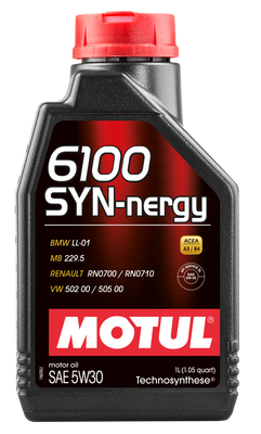 Motul 1L Technosynthese Engine Oil 6100 SYN-NERGY 5W30 - VW 502 00 505 00 - MB 229.5