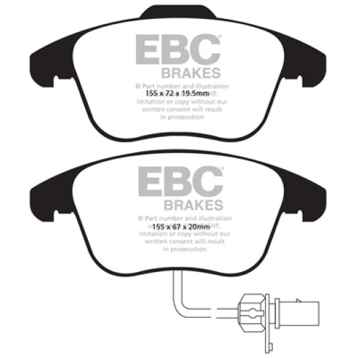 EBC 10+ Audi A5 2.0 Turbo Ultimax2 Front Brake Pads