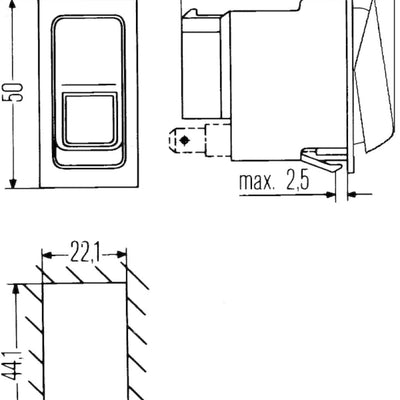 Hella Switch On/On/Off W Location Light